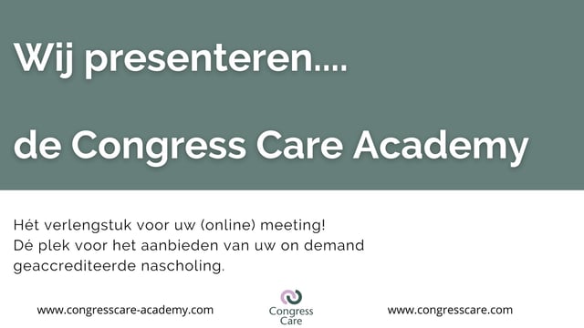 We zijn live! – de Congress Care Academy